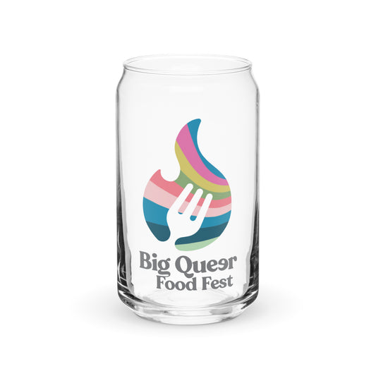 Can-shaped glass | Big queer food fest