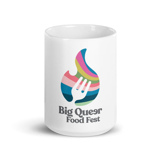 Big queer food fest branded coffee mug