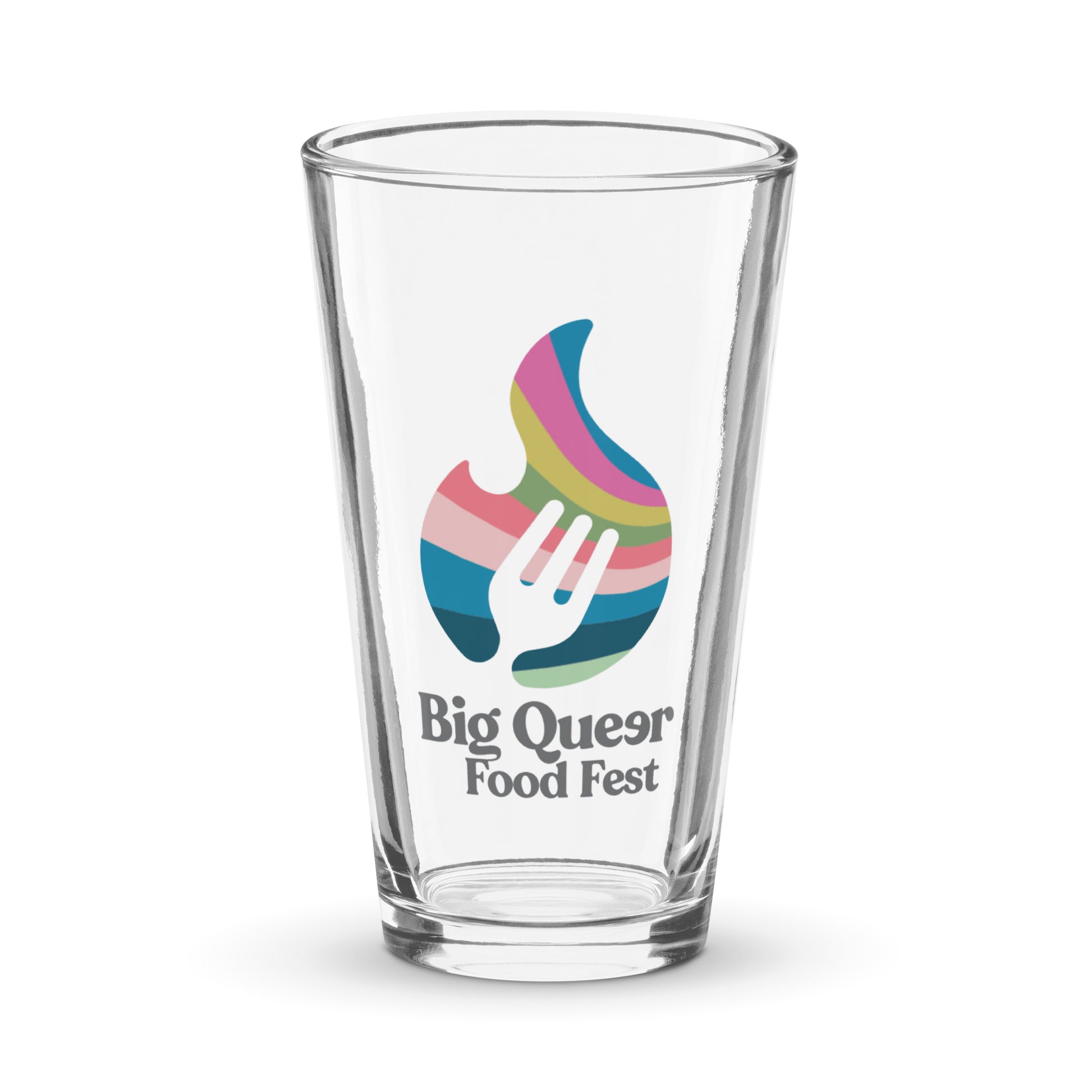 BQFF branded pint glass | Big Queer Food Fest